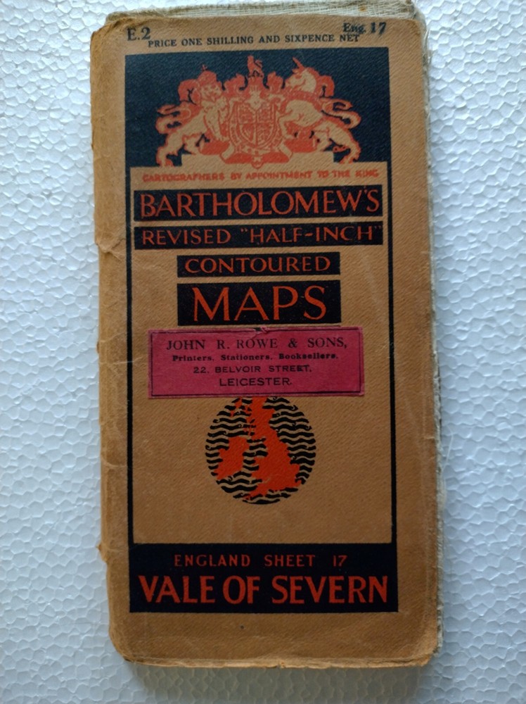 Vintage Bartholomew’s Revised Half-inch Contoured CLOTH Map Brown Cover