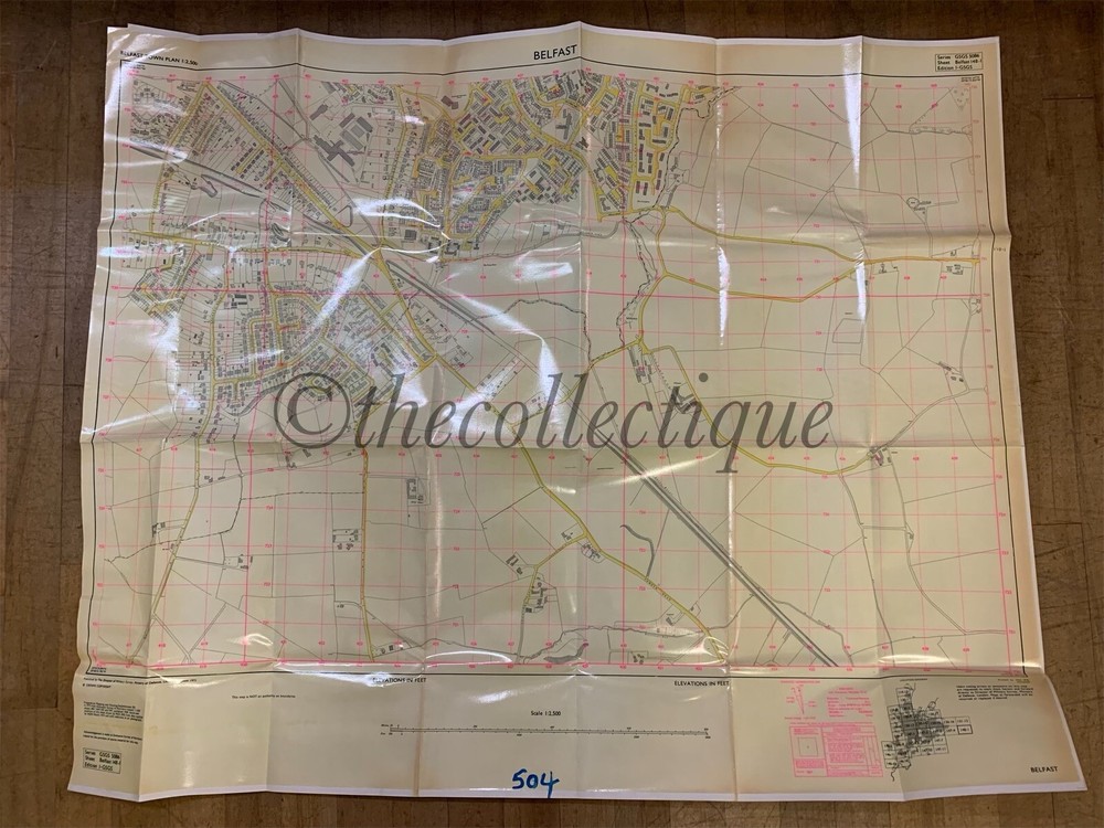 MOD MINISTRY OF DEFENCE MILITARY BELFAST MAP-NORTHERN IRELAND-SHEET 148-1