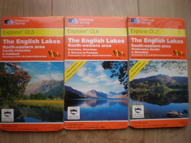 THE ENGLISH LAKES OL 5 6 7 DISTRICT EXPLORER ORDNANCE SURVEY MAPS OS LOT