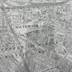 Ordinance Survey 25 Inch To The Mile Large Scale Map 1935 Southwark. London