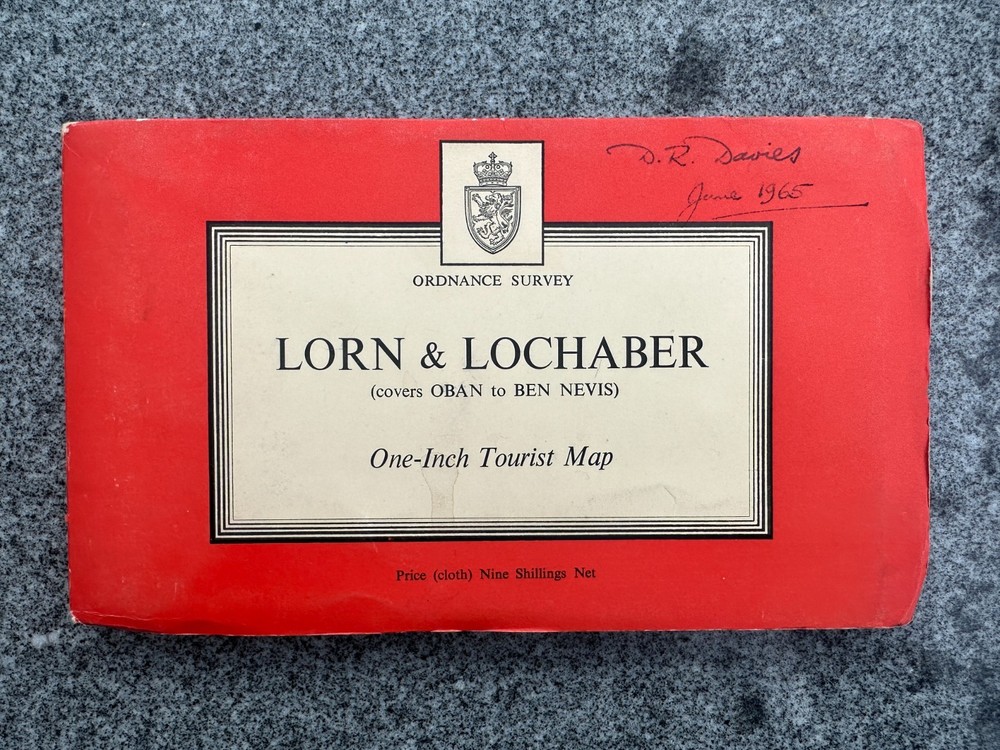 Lorn & Lochaber (iOban & Ben Nevis) ORDNANCE SURVEY TOURIST MAP 1961/1963 cloth