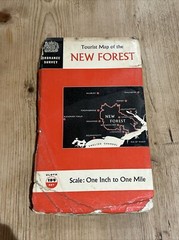 NEW FOREST – Cloth ORDNANCE SURVEY TOURIST MAP 1966 Poole Totland Southampton