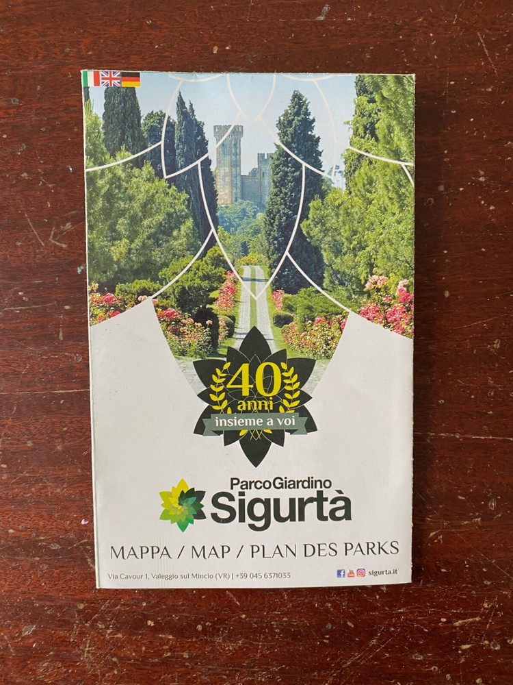 Map/Mappa Of Sigurta Veneto Italian/English/German 2019 Parco Giardino