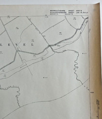 Caldicot Level Ordnance Survey 6 ins : 1 mile 1921 paper map 105 x 75 cms