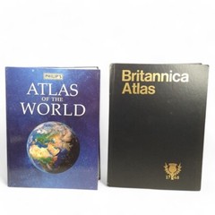 Britannica Atlas 1768 & Philips Atlas of the World Bundle Hardcover | Preloved