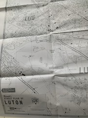 Luton Street Map With Index Black & White Includes Barton le Clay A5 Foldout A1