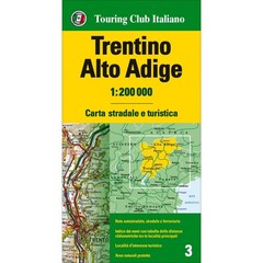 Italy 03: Trentino alto Adige Dolomites Regional Road Map, Index, tourist info
