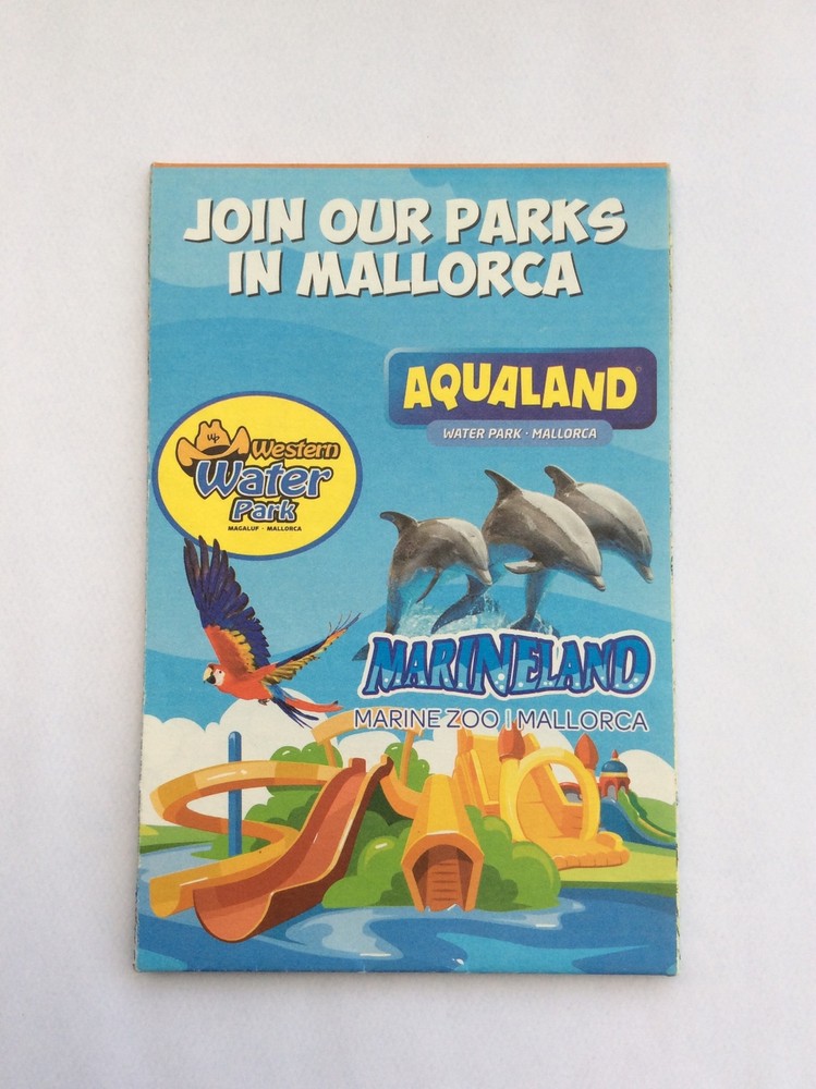 Vintage Folded Sheet Map – Aqualand Water Park – Mallorca – Spain 2017
