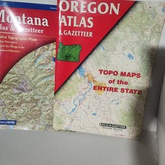 Lot of 2 DeLorme Atlas & Gazetteer Maps Oregon & Montana Topo Backroad Outdoor