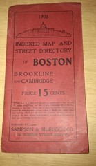 INDEXED MAP AND STREET DIRECTORY OF BOSTON 1908 SAMPSON & MURDOCK SC