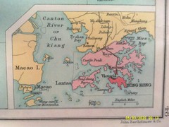 Antique Map. CHINA with Hong Kong inset. Bartholomew. c1909. VG.