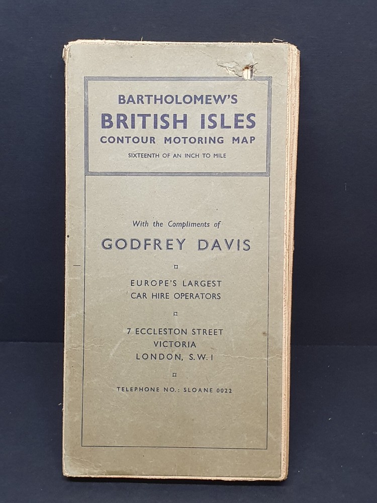 Bartholomew’s  British Isles Contour Motoring Map 1952 – Godfrey Davis