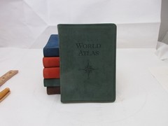 ATLAS The Traveler’s Atlas A Geographic Handbook c1997 Suede Cover 4×6″ ORANGE
