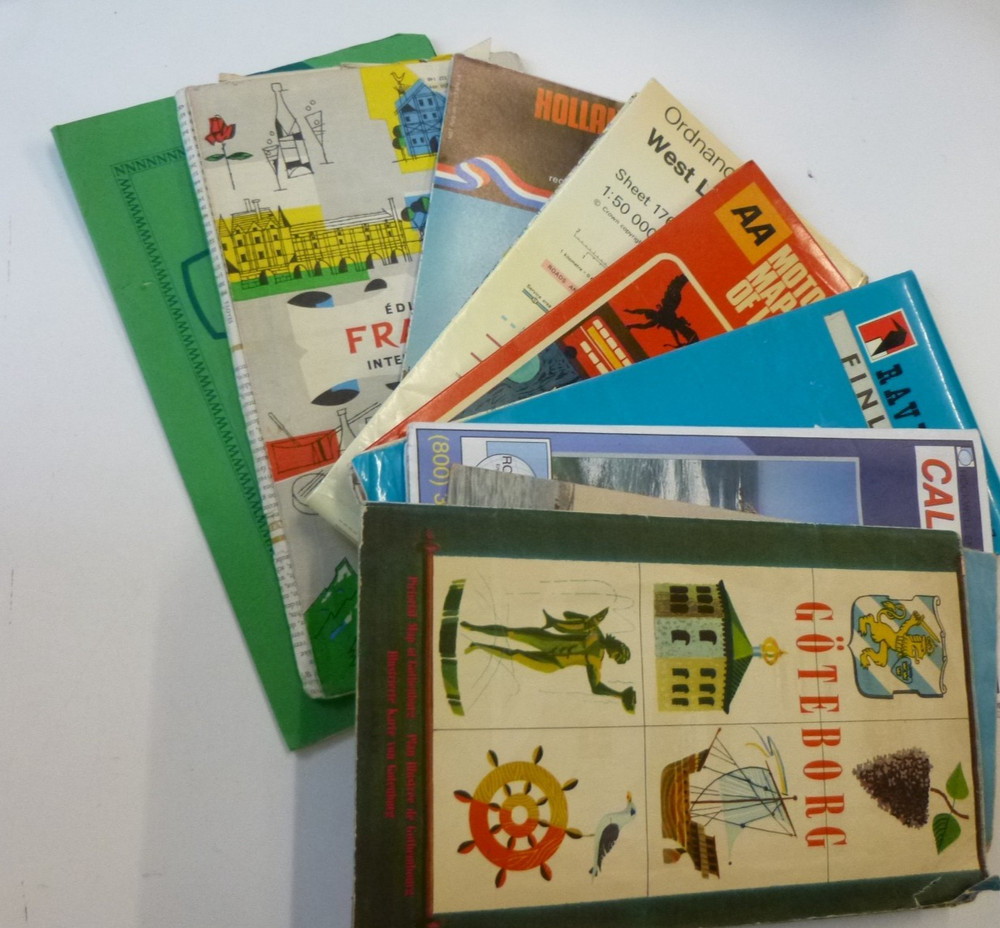 *Vintage AA & City Road Maps – UK, Europe, USA – London, Sweden, France & More