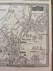 Welwyn Garden City/Welwyn/Codicote Fold out Street Map Black/White