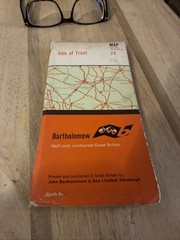 VALE OF TRENT Bartholomew CLOTH Half Inch Map No 24 1963 Leicester Lichfield