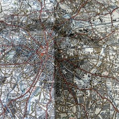 BIRMINGHAM Ordnance Survey Cloth Sixth Series One Inch 1947 Sheet 131 Redditch