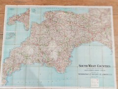 Geographia Road Map Of The SOUTH-WESTERN COUNTIES Revised 1921