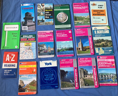 JOB LOT OF 17 x OLD STREET MAPS ETC YORK SCOTLAND WALES IRELAND BIRMINGHAM ETC.