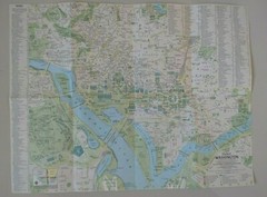 National Geographic Map, Suburban Washington, 1964 Folding Paper Map.