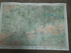 BARTHOLOMEWS CLOTH HALF-INCH CONTOURED MAP SURREY SHEET 9 CIR 1947