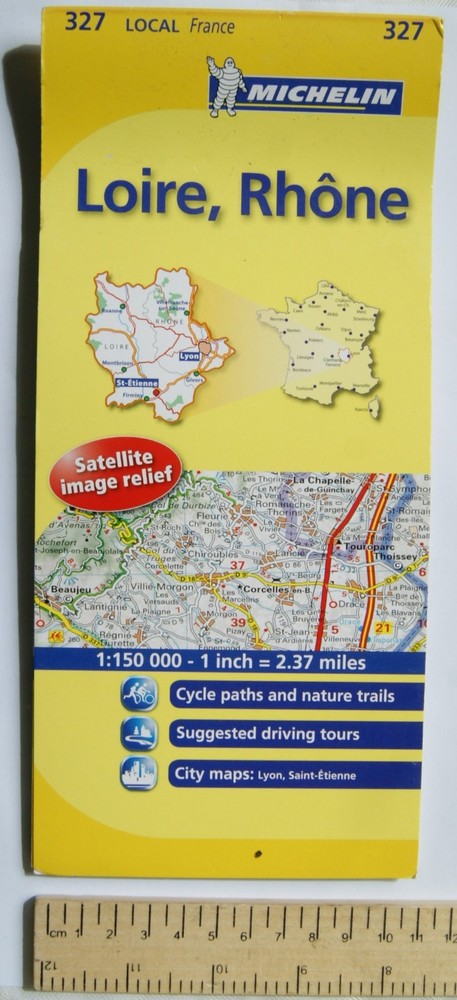 2012 Michelin Local France Map No. 327 Loire, Rhône, edition 10