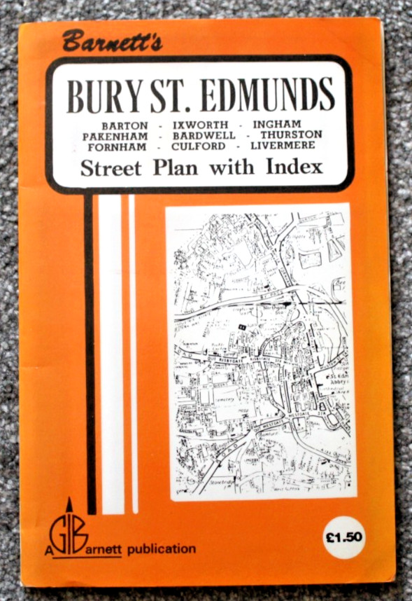 Vintage Barnett’s Street Plan with Index – Bury St. Edmunds