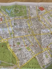 London Folding Map with Underground Railway, Street Index 1980’s Tourist UK