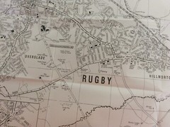 RUGBY Daventry Weedon Bec street map with index black/white fold out