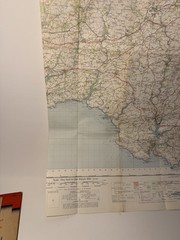 OS Ordnance Survey One Inch Cloth Map, Plymouth, no:187, 1961