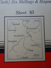 VINTAGE cloth OS MAP PENRITH SHAP APPLEBY ORTON GATESGILL KIRKOSWALD ALSTON 1955