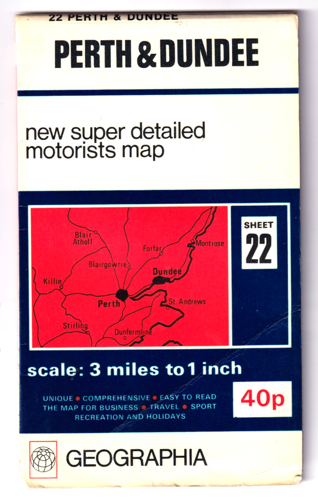 PERTH & DUNDEE – “super detailed motorists map” (vintage)