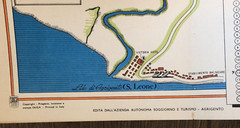 Agrigento, Sicily, fold out paper tourist map, 1960 vintage
