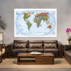 7x5ft 5x3ft Map of the World Country With City Art Poster Prints Home Wall Decor