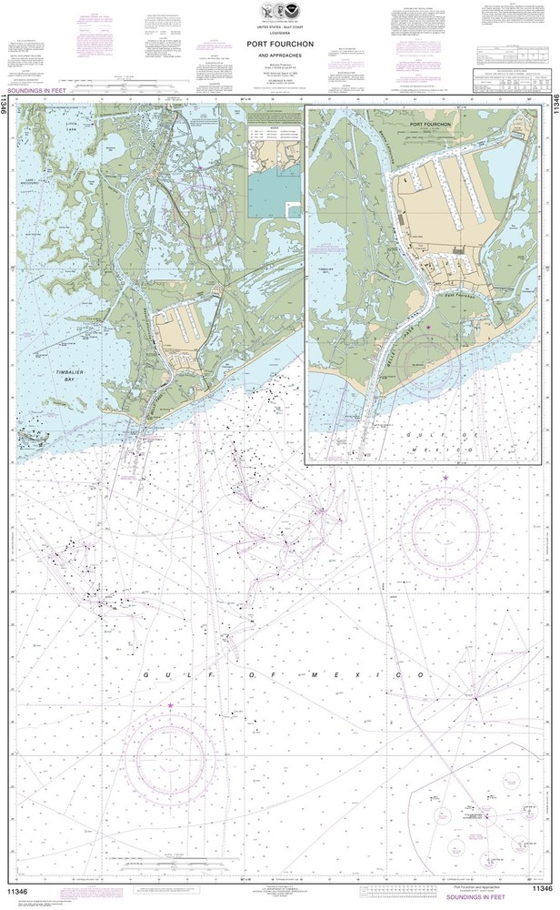 Port Fourchon and Approaches | Waterproof NOAA Chart 11346