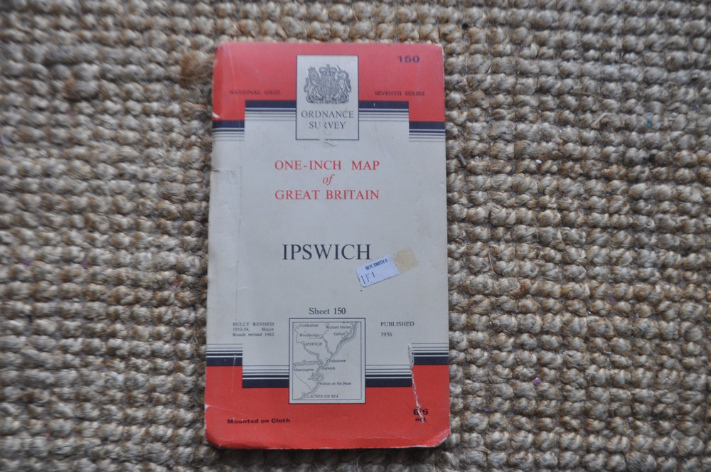 OS Map Sheet 150 Ipswich Cloth 7th Series 1 inch to 1 mile