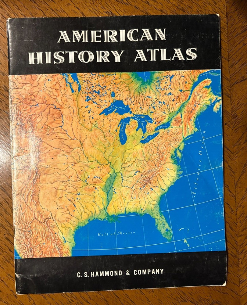 Vintage 1961 C.S. Hammond American History Atlas Geography Maps Reference Info
