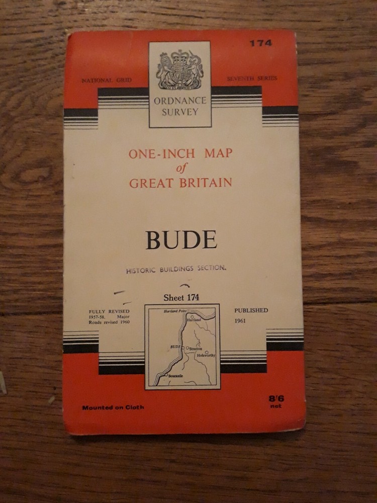 Ordnance Survey One Inch Map – Sheet 174 Bude (Cloth)