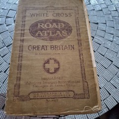 Vintage White Cross insurance Route Planner Folder Britain Road Atlas Map – prop