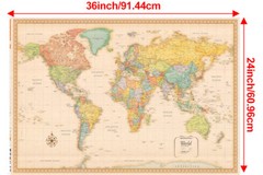 60*96cm 45*73cm Map Of The World Poster Educational School Wall Art Gift Decor