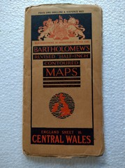 Vintage Bartholomew’s Revised Half-inch Contoured CLOTH Map Brown Cover