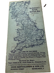 Vintage Bartholomew’s Revised Half-Inch Contoured Map on Cloth 1945 Surrey