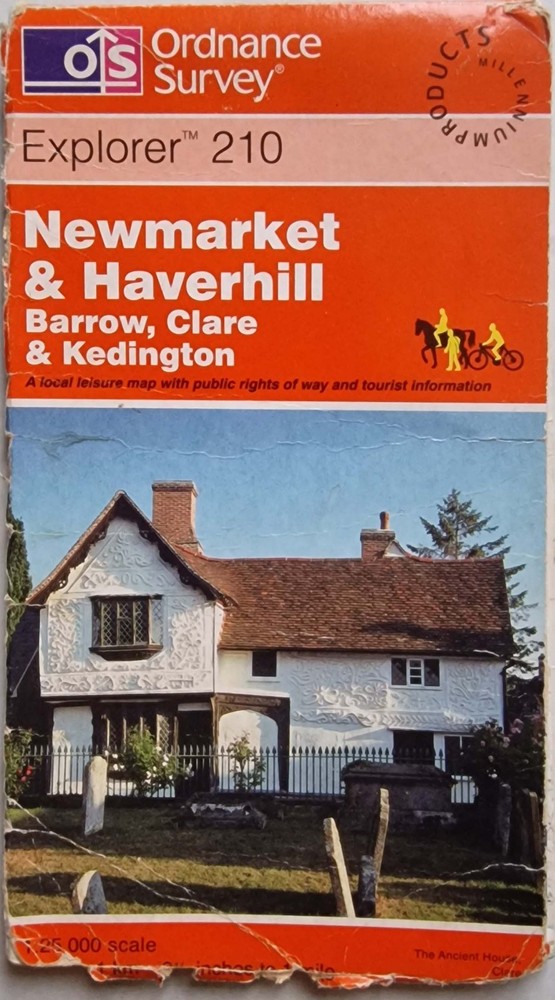 Explorer 210. Newmarket & Haverhill, Barrow, Clare,.. OS Explorer. 1:25,000 Map.