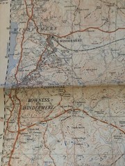 Vintage Windermere, Lake District folded map