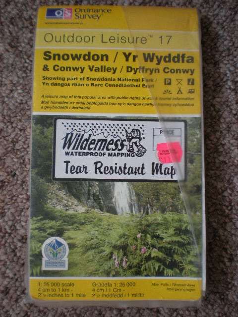 17 SNOWDON CONWY AQUA ACTIVE WATERPROOF OL EXPLORER ORDNANCE SURVEY MAPS OS