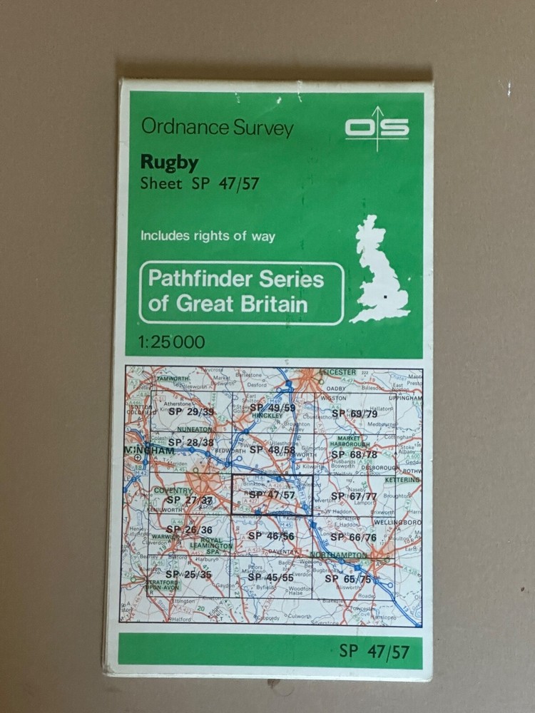 OS Ordnance Survey, Pathfinder Map, Sheet: SP 47/57, Rugby