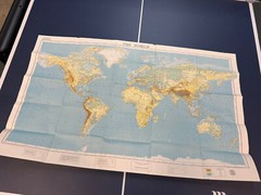 Lot of 5 Vintage Around the World Program Books 1964 & RARE World Map Geographic