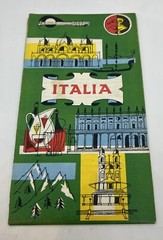 Vintage Shell Map Italy 1960 Italia Gas Station Motor Oil