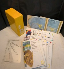 Vintage 1986 National Geographic Society Close-Up USA Travel Maps Gift Set w/Box