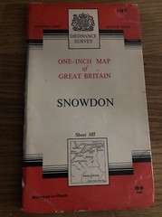 OS Ordnance Survey 1″ 7th Series: sheet 107 – Snowdon – on Cloth 1962